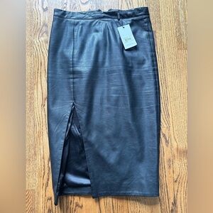 Bardot Khloe Vegan Leather Pencil Skirt NWT Black Size US 6 / S